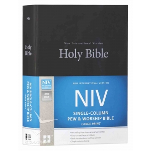 NIV Single-Column Pew and Worship Bible Large Print Black (Black Letter Edition)